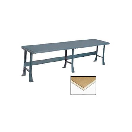 Global Industrial Production Workbench w/ Shop Top Square Edge, 120inW x 36inD, Gray 500352